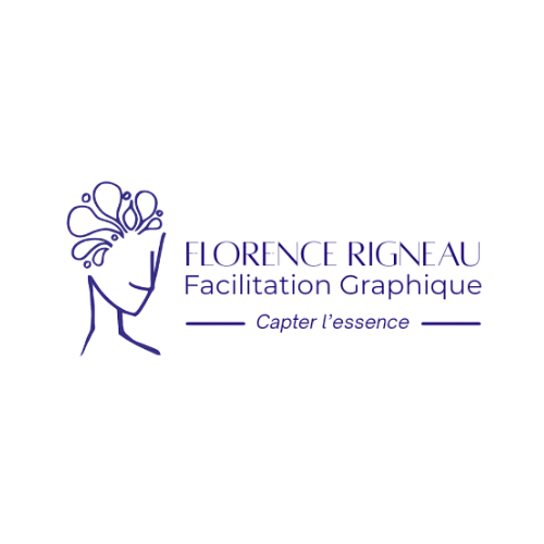 Logo représentatnt une tête pleine d'idées de Florence Rigneau facilitation graphique